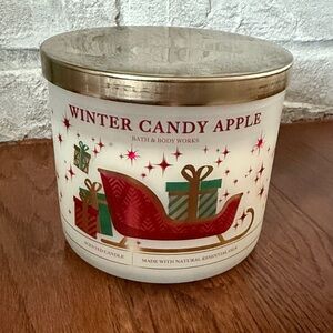 Bath & Body Works Winter Candy Apple Candle with Red Sleigh